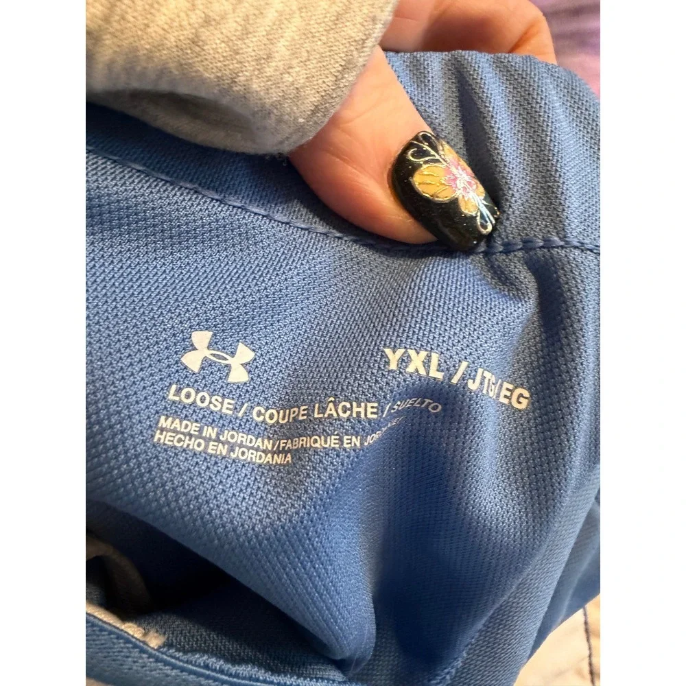Under Armour Blue Track Pants Loose Fit Joggers Youth XL YXL Athletic Gym
